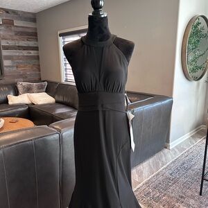 Elegant Black Halter Maxi Dress